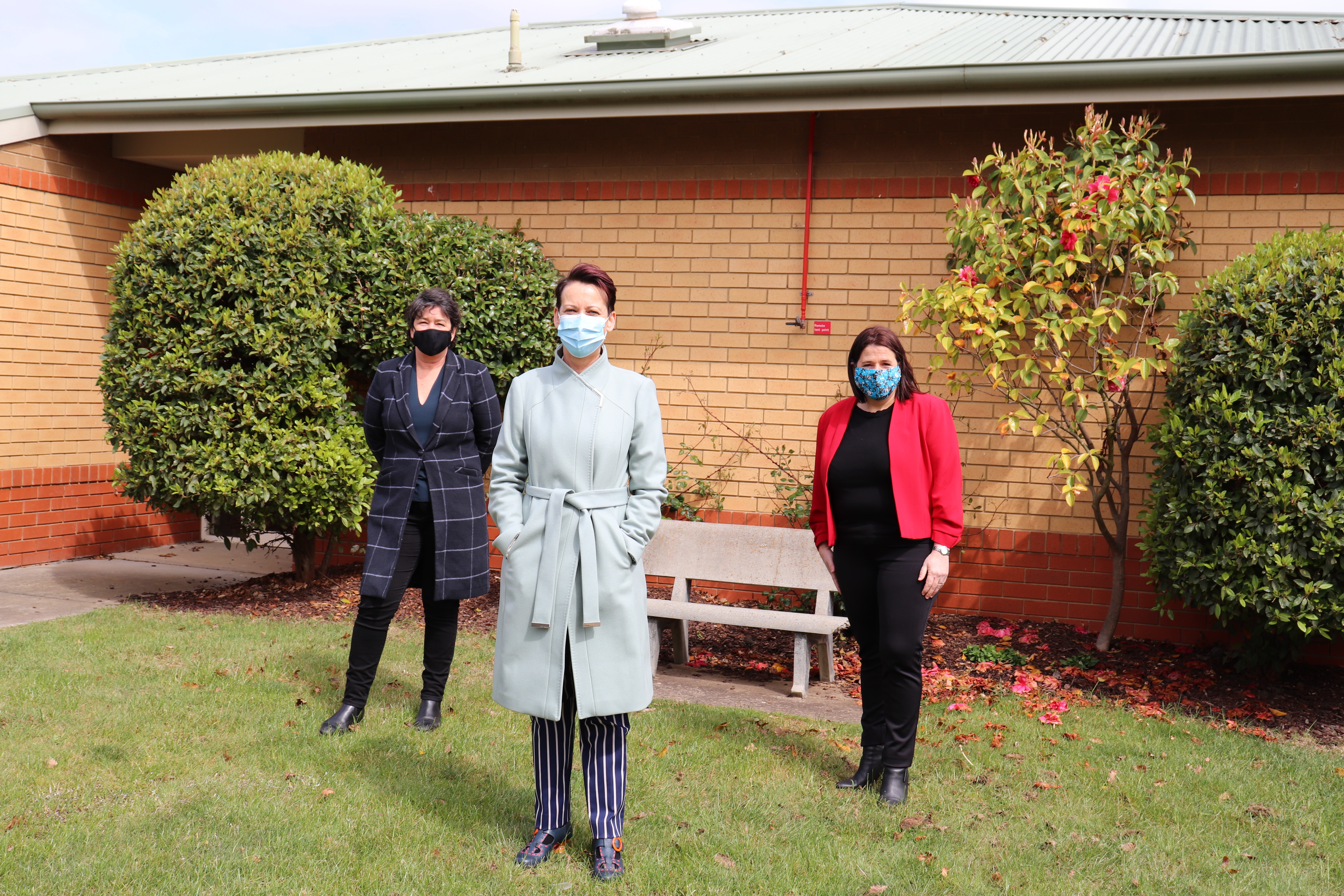 Executive Director of Aged Operations Jodie Cranham with Juliana Addison MP and Michaela Settle MP at Talbot Place